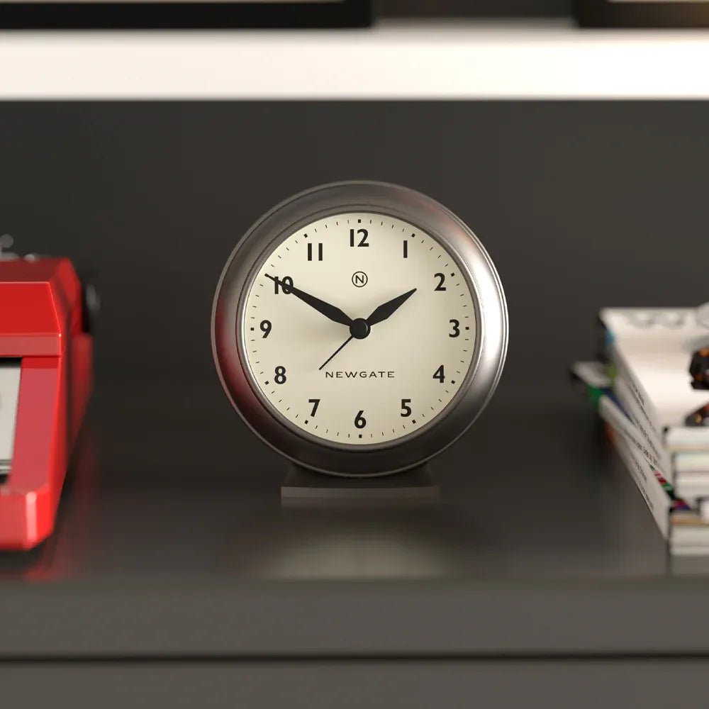 Newgate Pacific Mantel Clock - Graphite - Desk and Shelf Clock