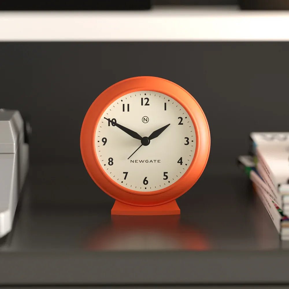 Newgate Pacific Mantel Clock - Pumpkin Orange - Desk and Shelf Clock