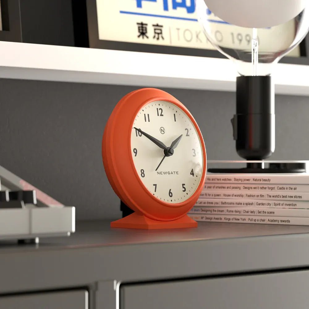 Newgate Pacific Mantel Clock - Pumpkin Orange - Desk and Shelf Clock