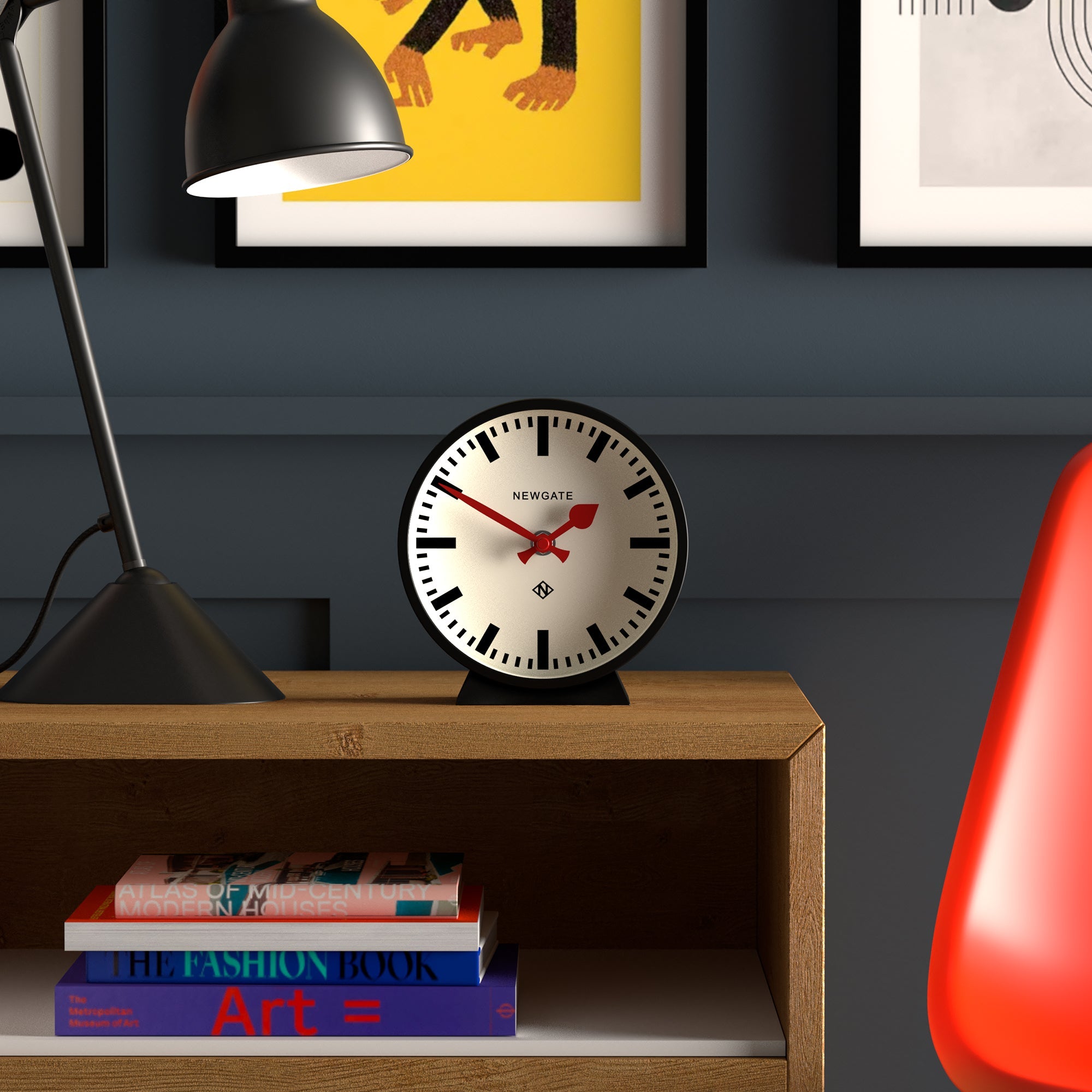 Newgate Railway Mantel Clock - Cave Black - Desk and Shelf Clock