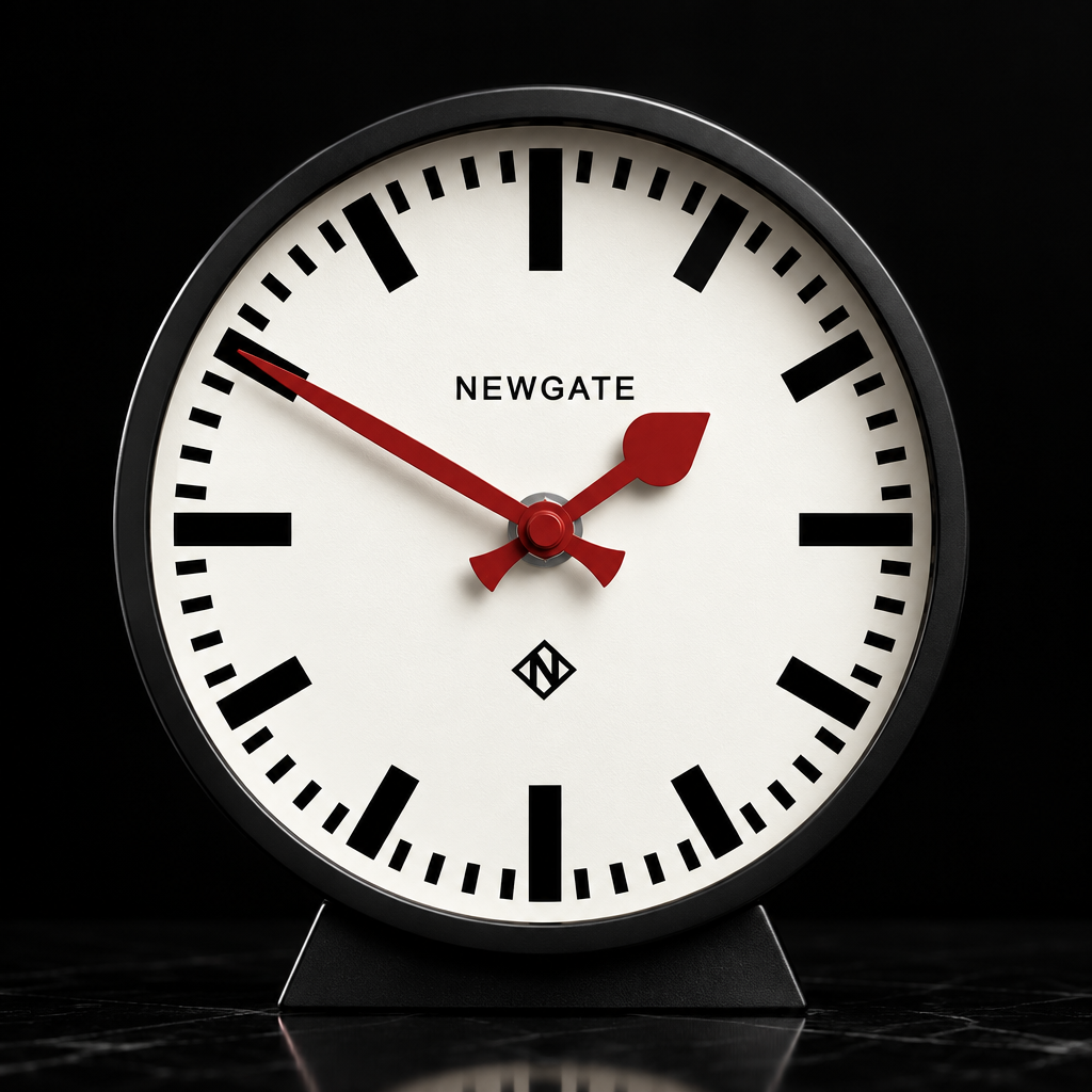 Newgate Railway Mantel Clock - Cave Black