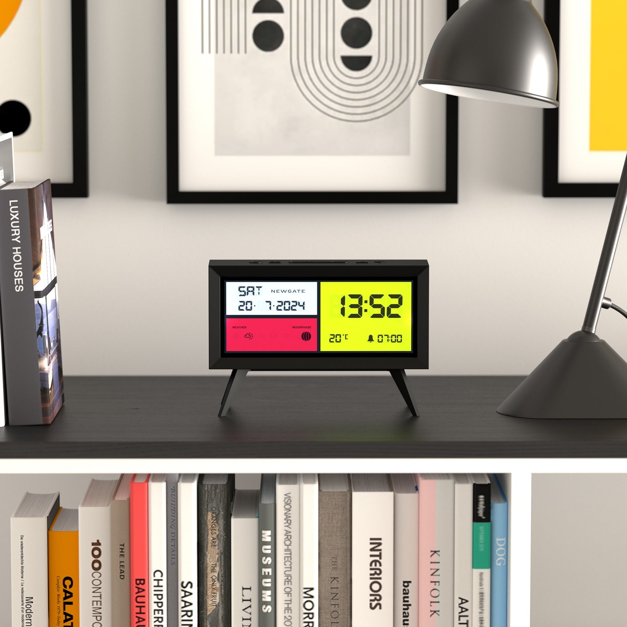 Newgate Spectronoma Lcd Alarm Clock - Matte Black - Desk and Shelf Clock