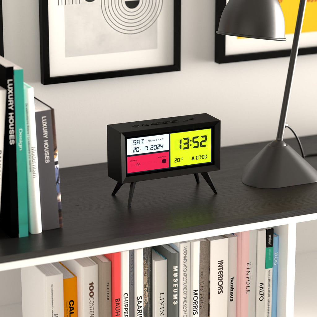 Newgate Spectronoma Lcd Alarm Clock - Matte Black - Desk and Shelf Clock