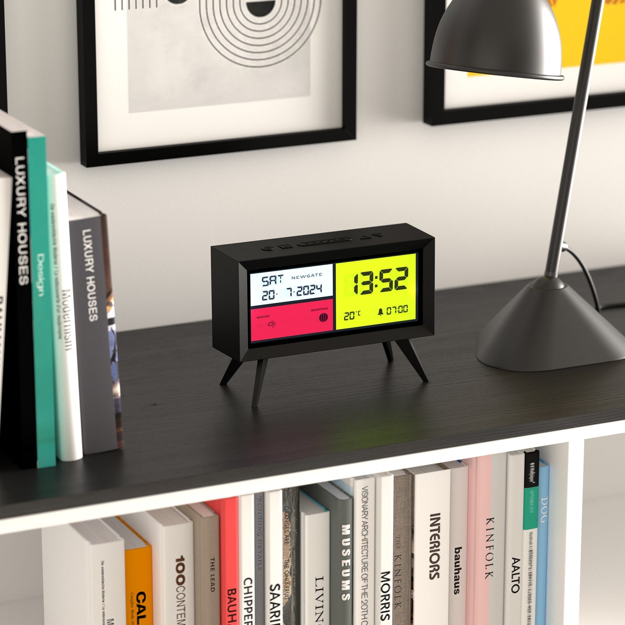 Newgate Spectronoma Lcd Alarm Clock - Matte Black - Desk and Shelf Clock