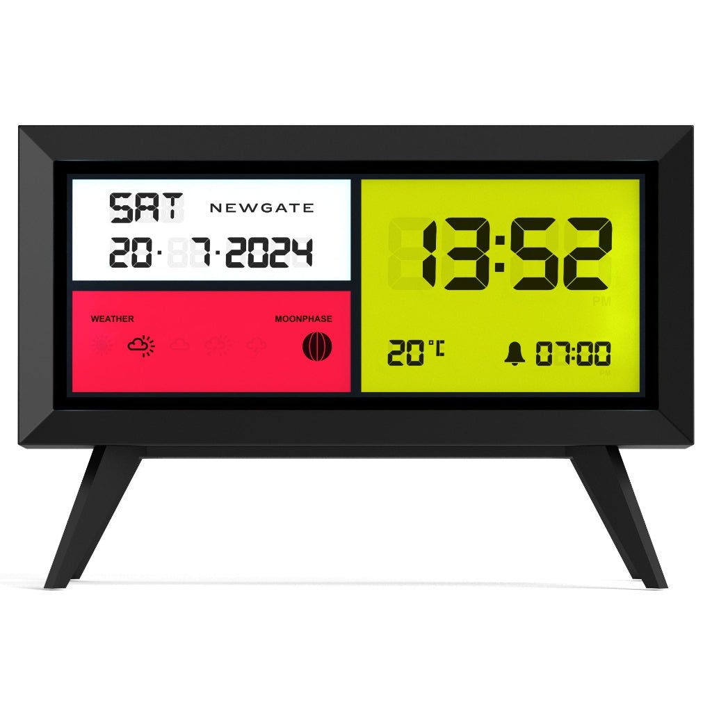 Newgate Spectronoma Lcd Alarm Clock - Matte Black - Desk and Shelf Clock