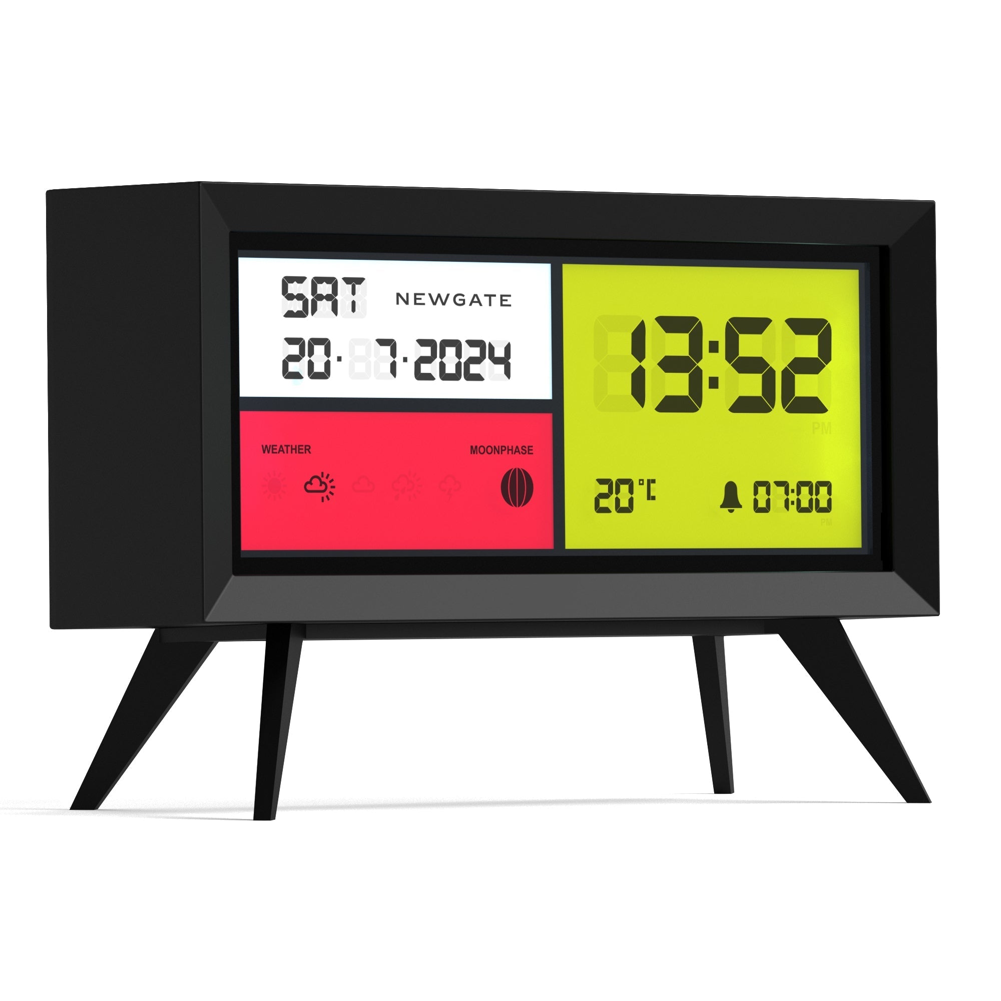 Newgate Spectronoma Lcd Alarm Clock - Matte Black - Desk and Shelf Clock