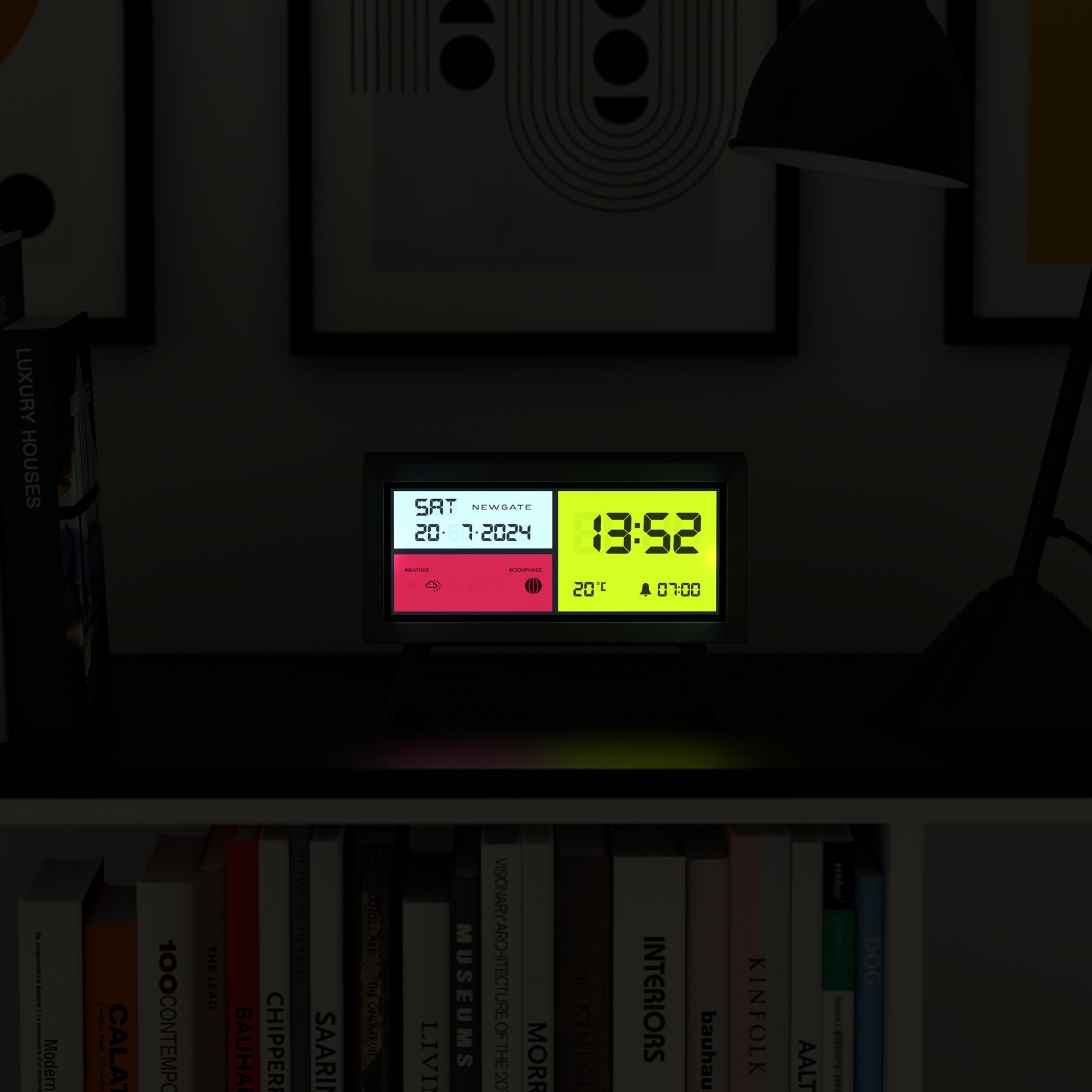 Newgate Spectronoma Lcd Alarm Clock - Matte Black - Desk and Shelf Clock