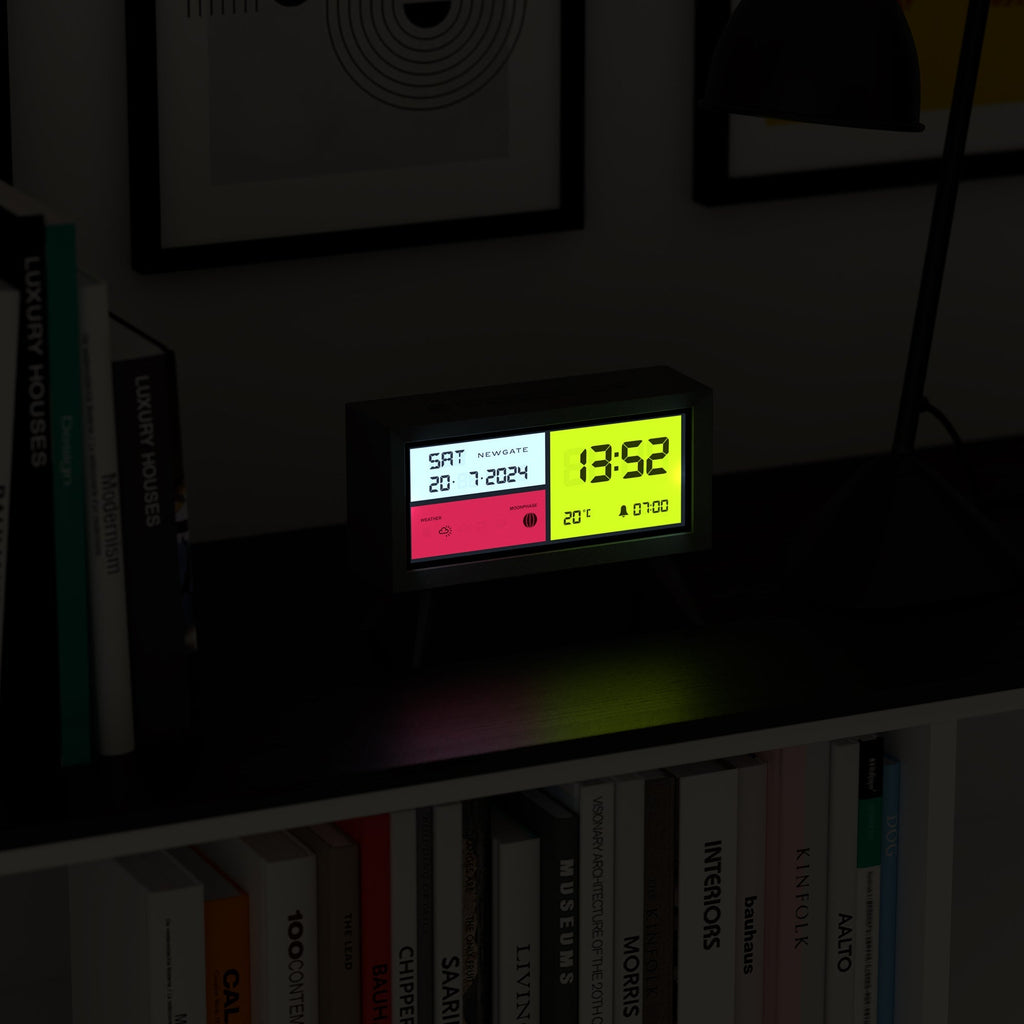 Newgate Spectronoma Lcd Alarm Clock - Matte Black - Desk and Shelf Clock