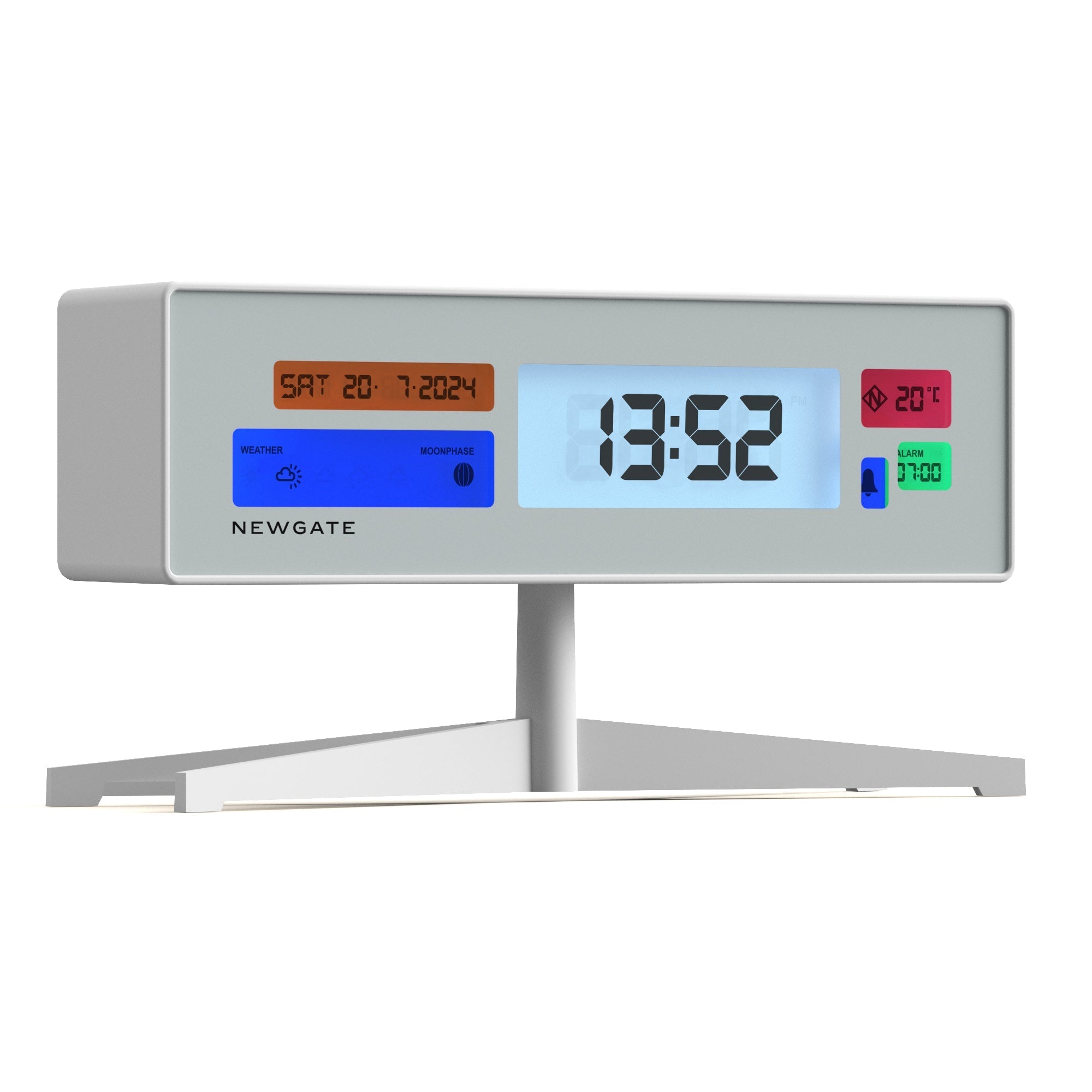 Newgate Supergenius Lcd Alarm Clock - Matte White - Desk and Shelf Clock