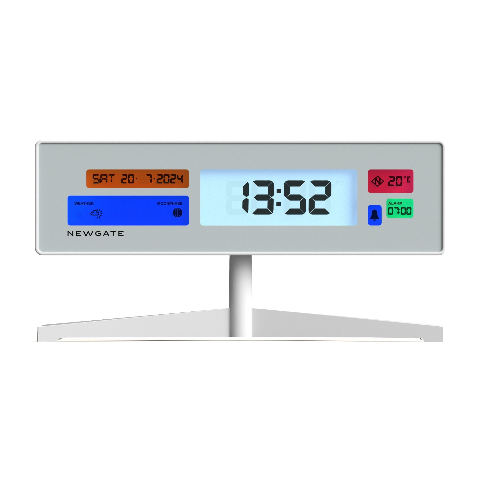 Newgate Supergenius Lcd Alarm Clock - Matte White - Desk and Shelf Clock