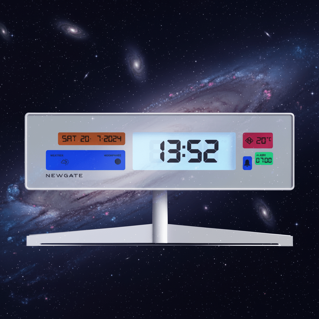 Newgate Supergenius Lcd Alarm Clock - Matte White - Desk and Shelf Clock