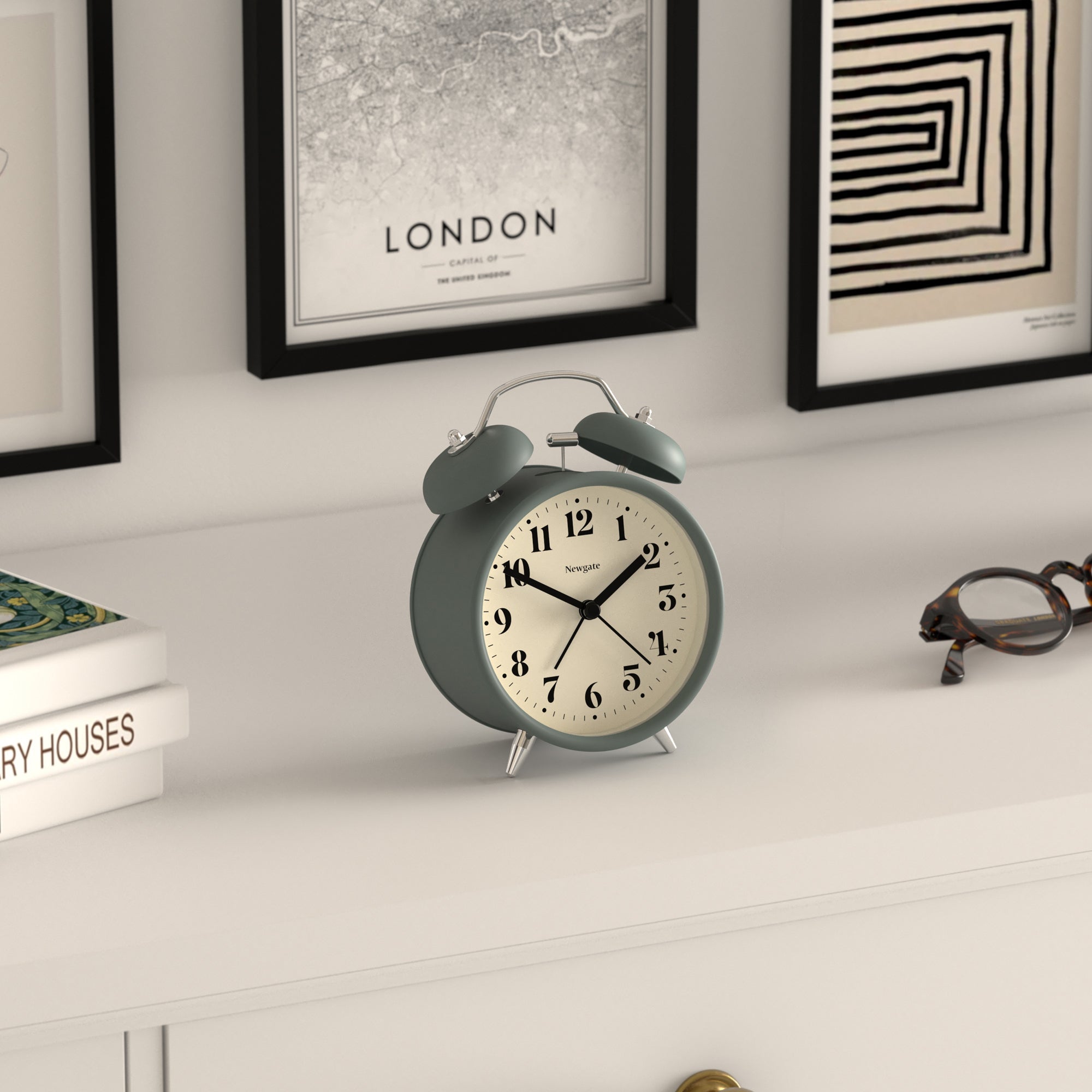 Newgate Theatre Alarm Clock - Asparagus Green - Desk and Shelf Clock