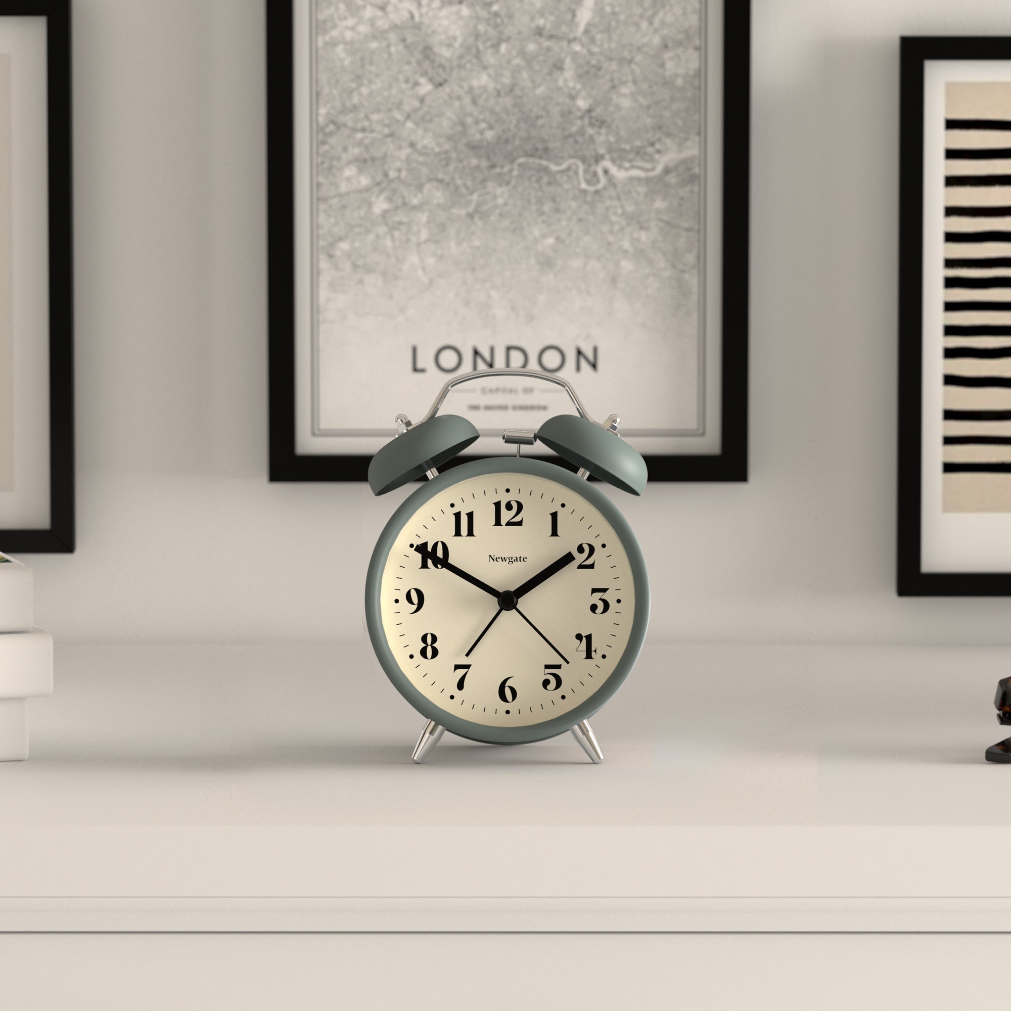 Newgate Theatre Alarm Clock - Asparagus Green - Desk and Shelf Clock