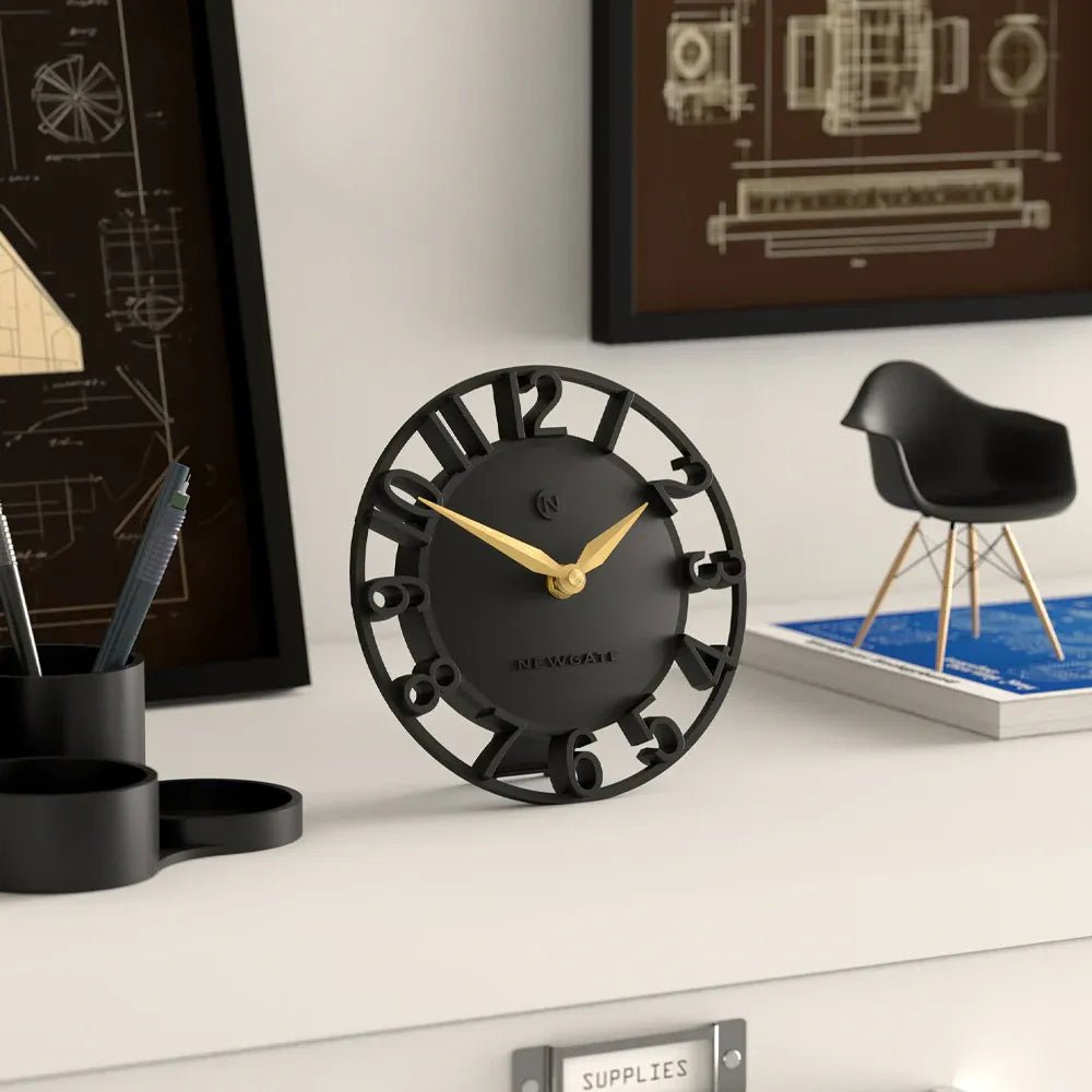 Newgate Timewarp Mantel Clock - Black - Desk and Shelf Clock