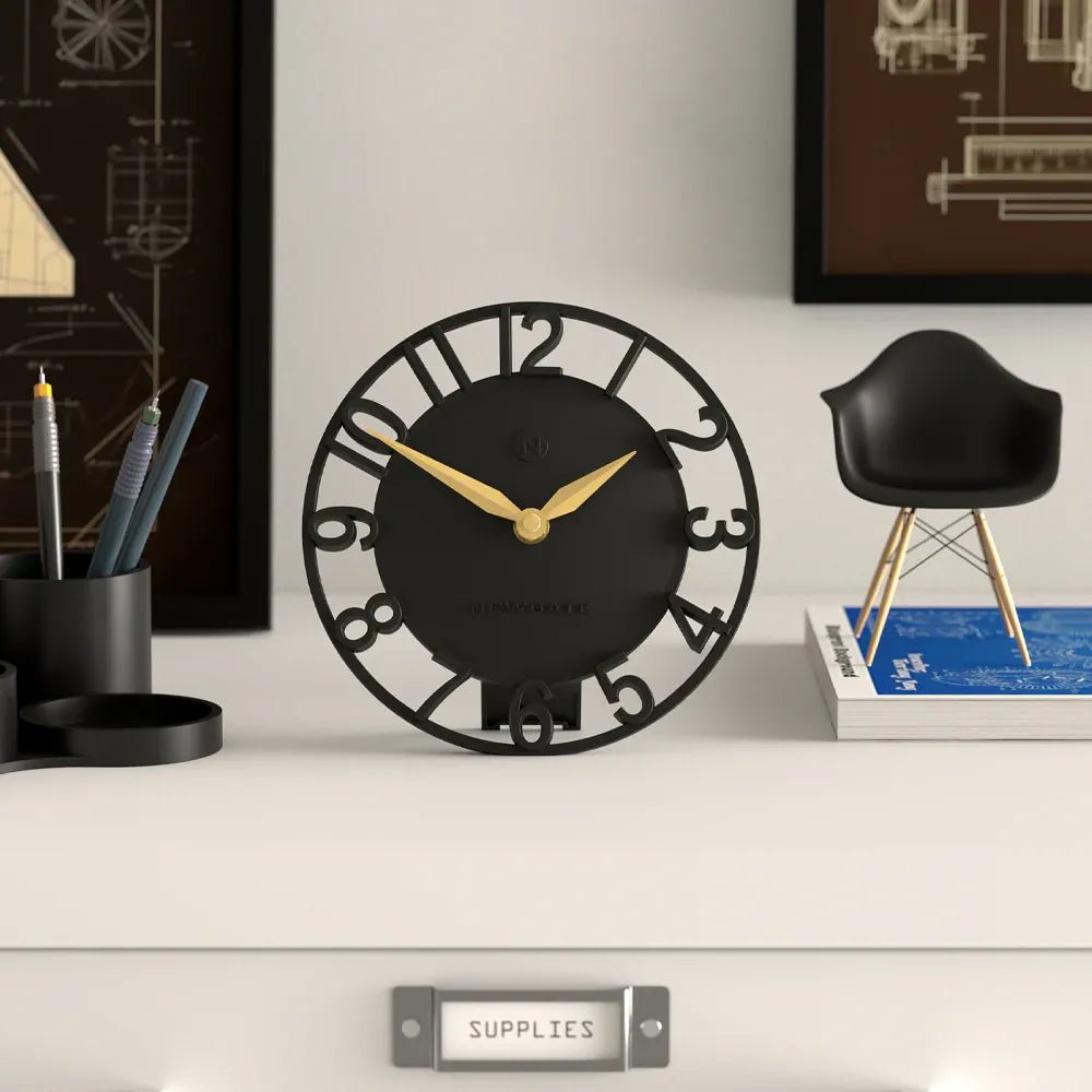 Newgate Timewarp Mantel Clock - Black - Desk and Shelf Clock