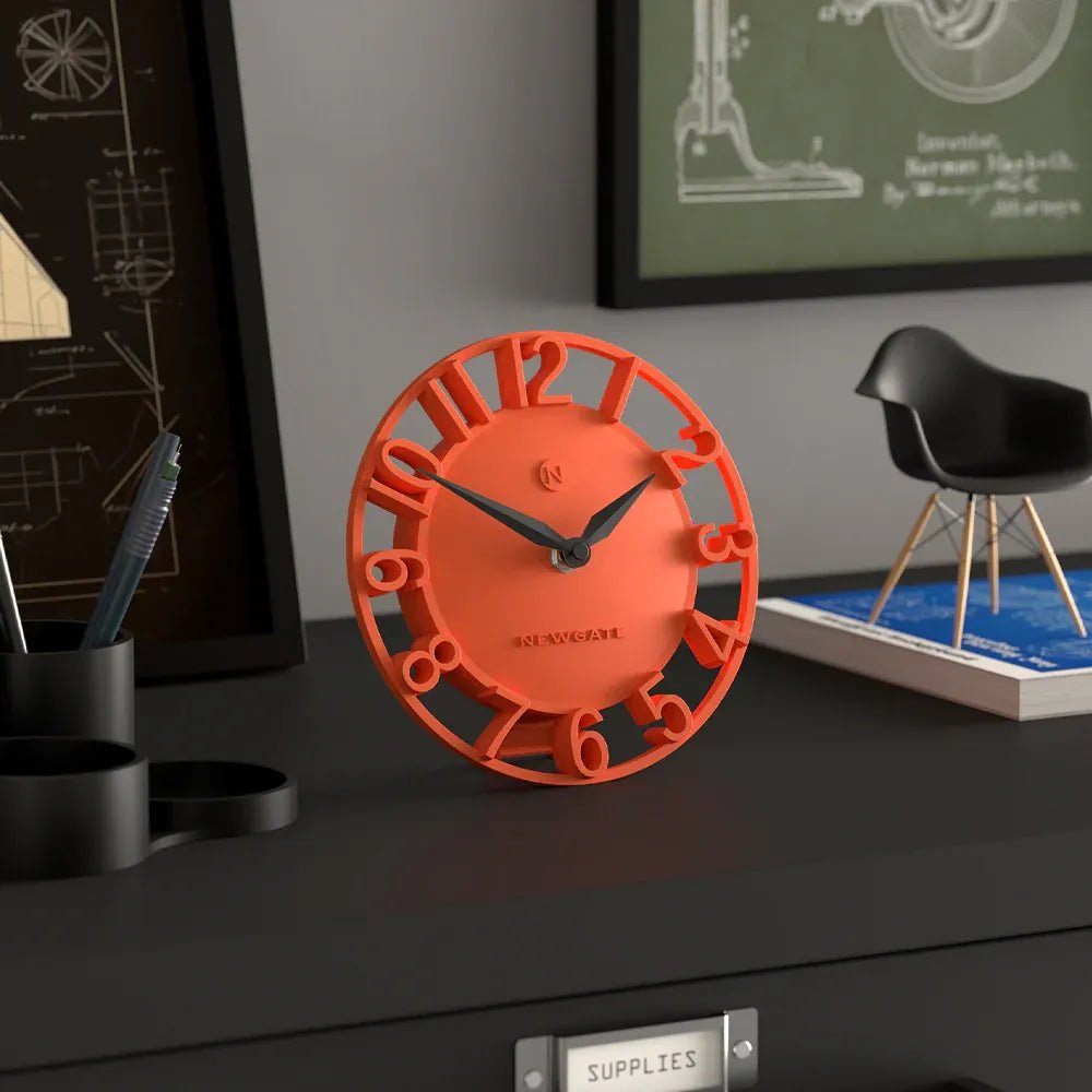 Newgate Timewarp Mantel Clock - Orange - Desk and Shelf Clock
