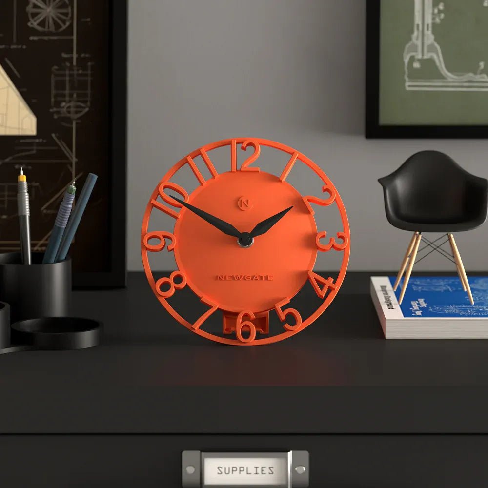 Newgate Timewarp Mantel Clock - Orange - Desk and Shelf Clock