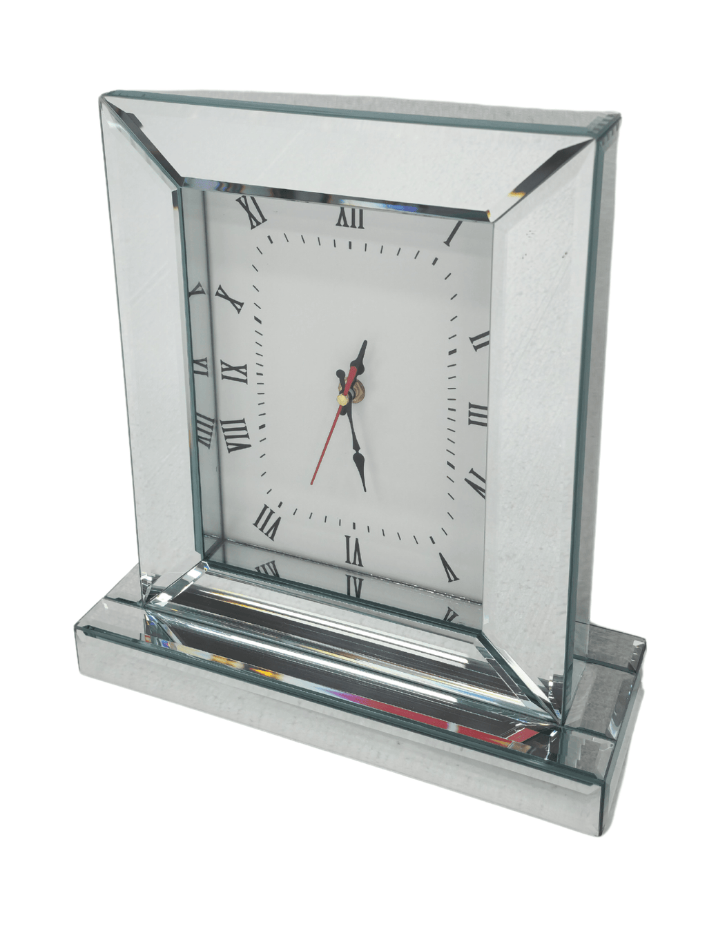 Mirrored Table Clock - Silver - Desk Clocks