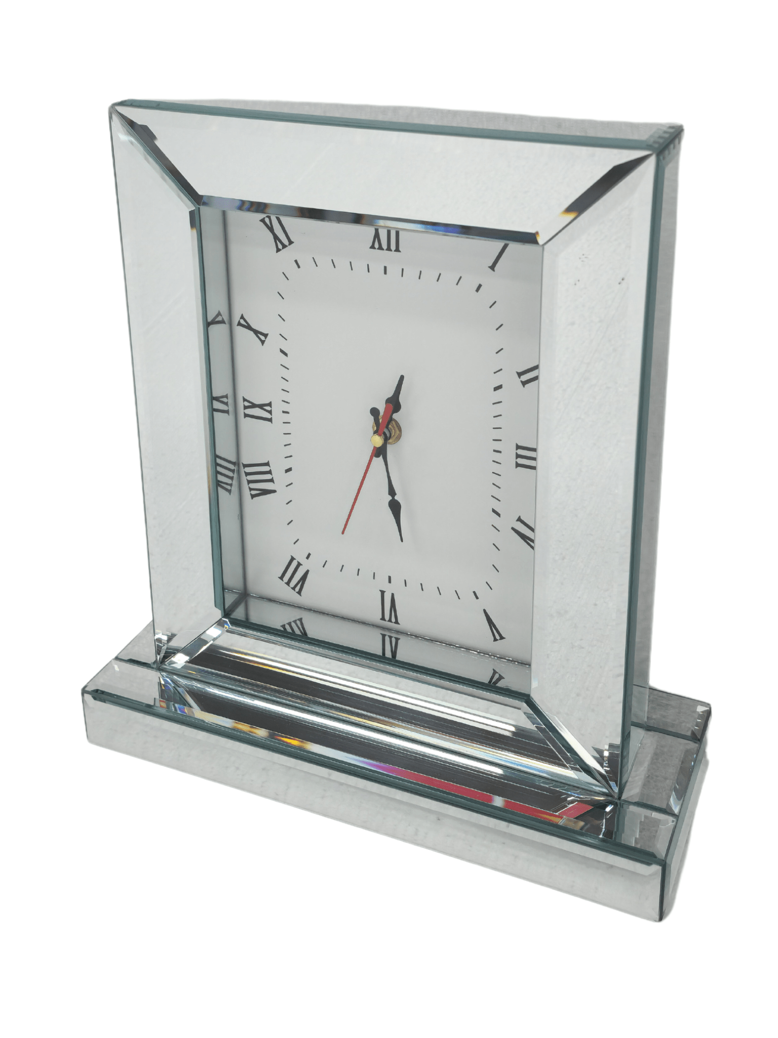 Mirrored Table Clock - Silver - Desk Clocks