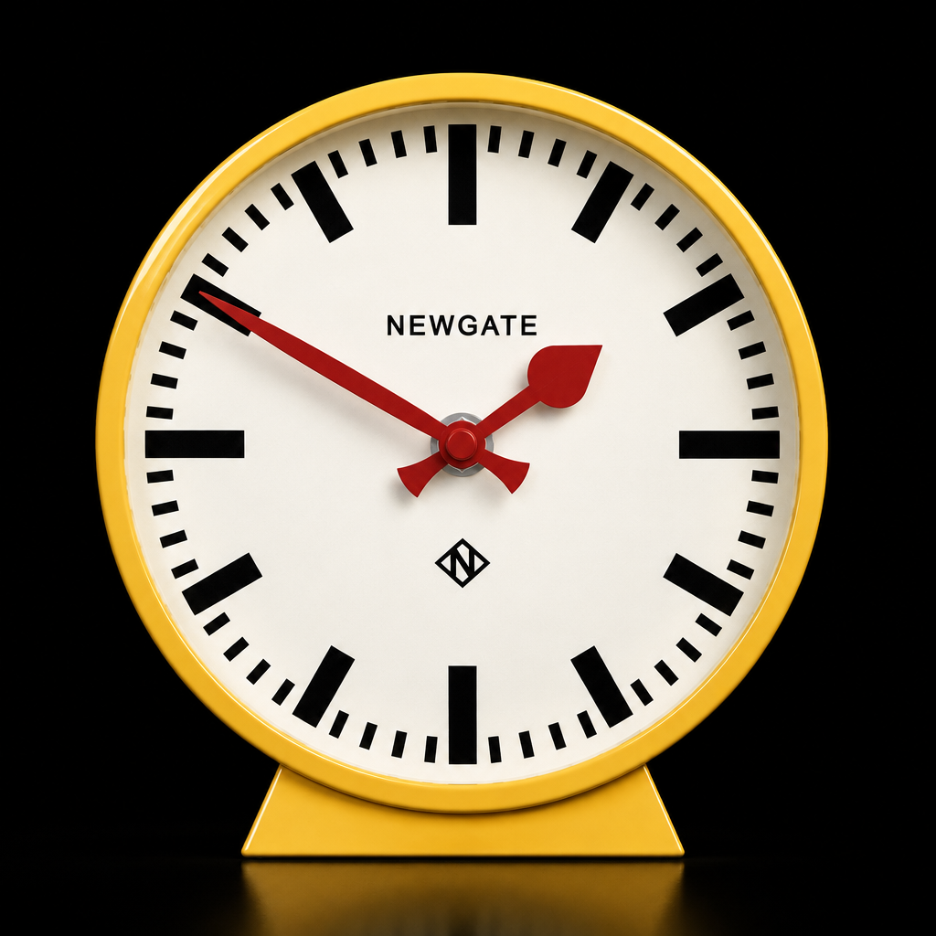 Newgate Railway Mantel Clock - Cheeky Yellow
