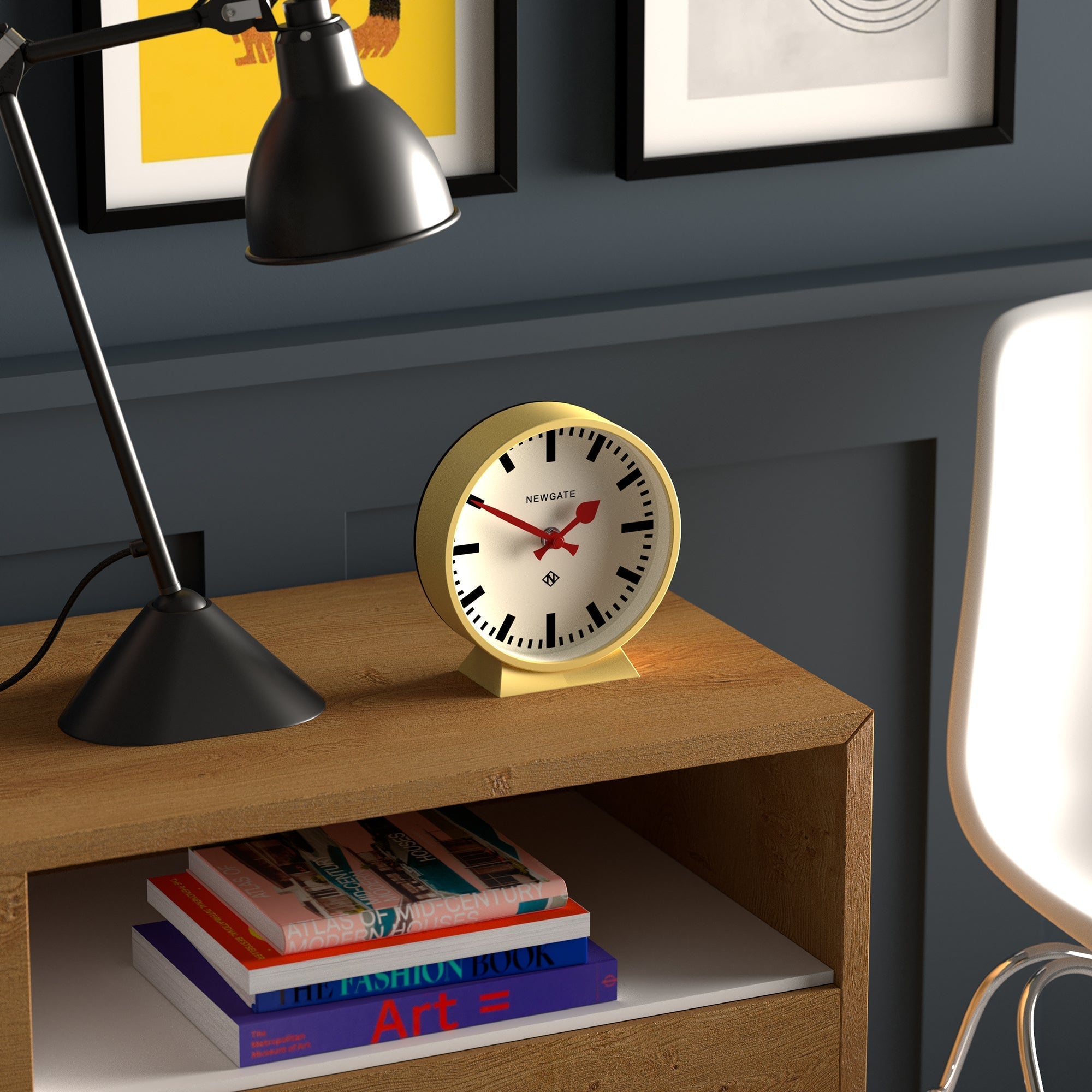 Newgate Railway Mantel Clock - Cheeky Yellow - Desk Clocks