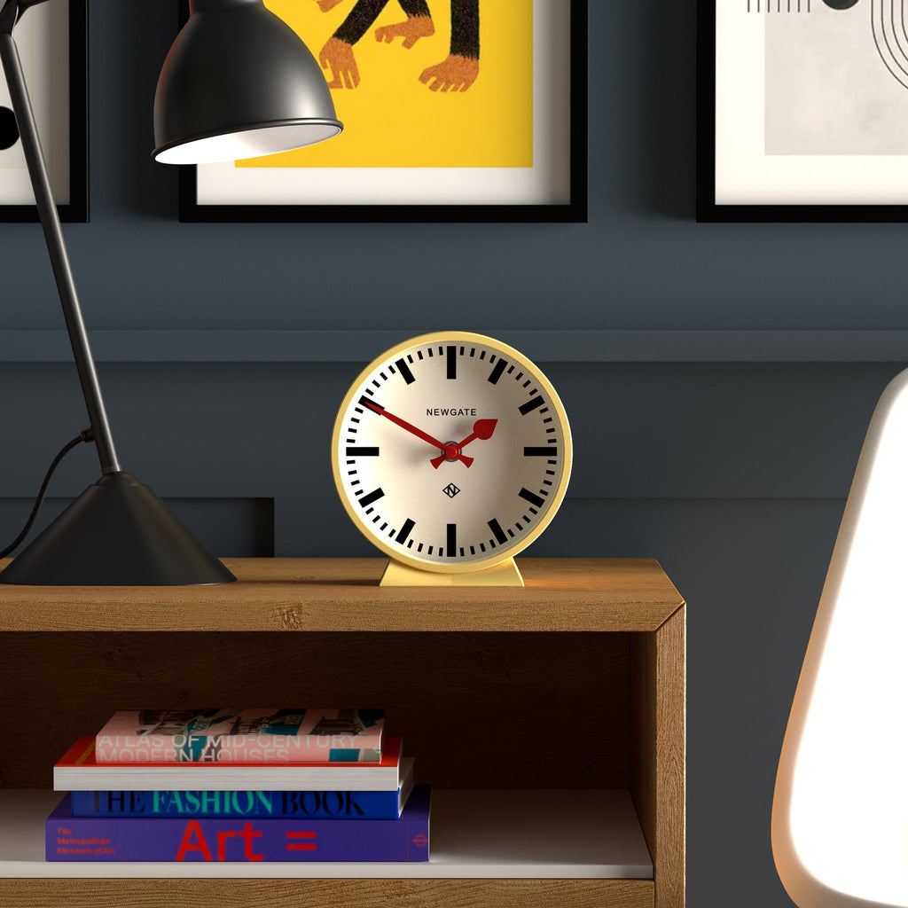 Newgate Railway Mantel Clock - Cheeky Yellow - Desk Clocks