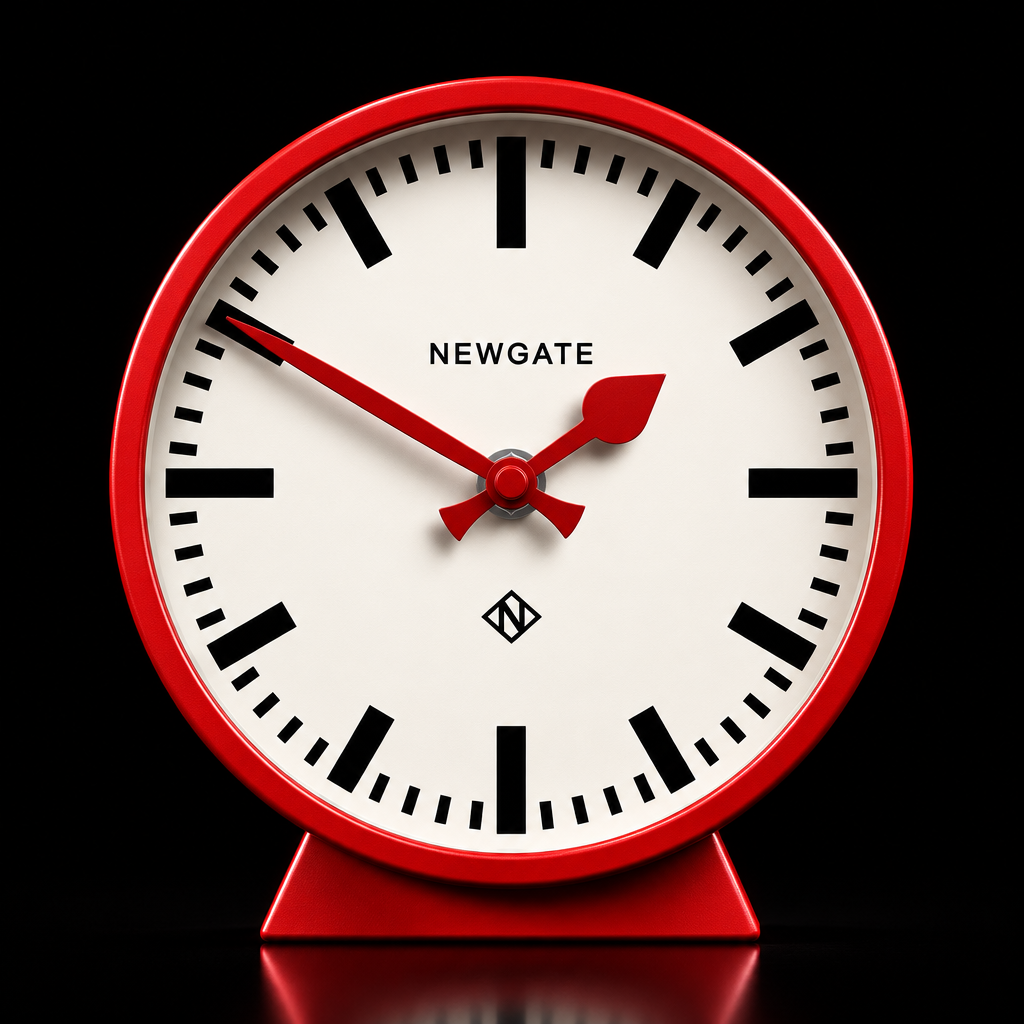 Newgate Railway Mantel Clock - Fire Engine Red