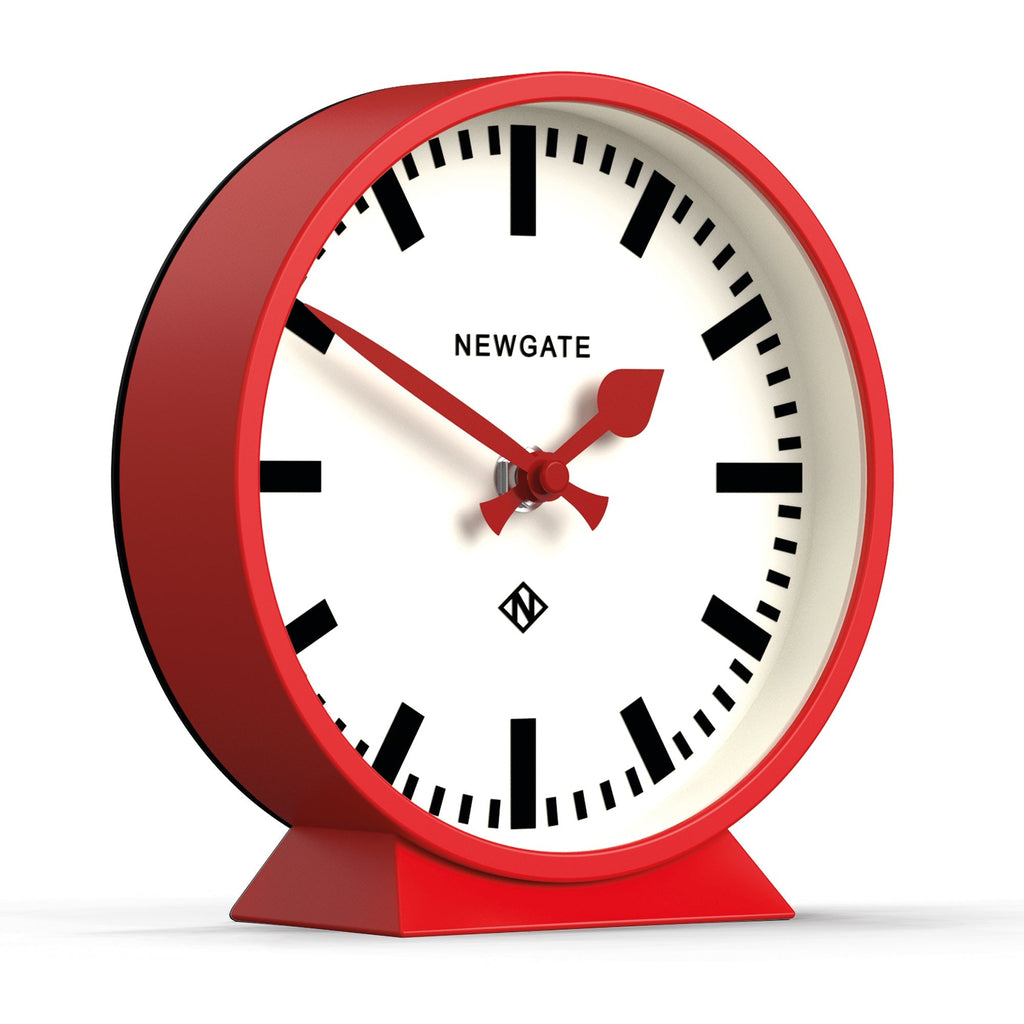 Newgate Railway Mantel Clock - Fire Engine Red - Desk Clocks