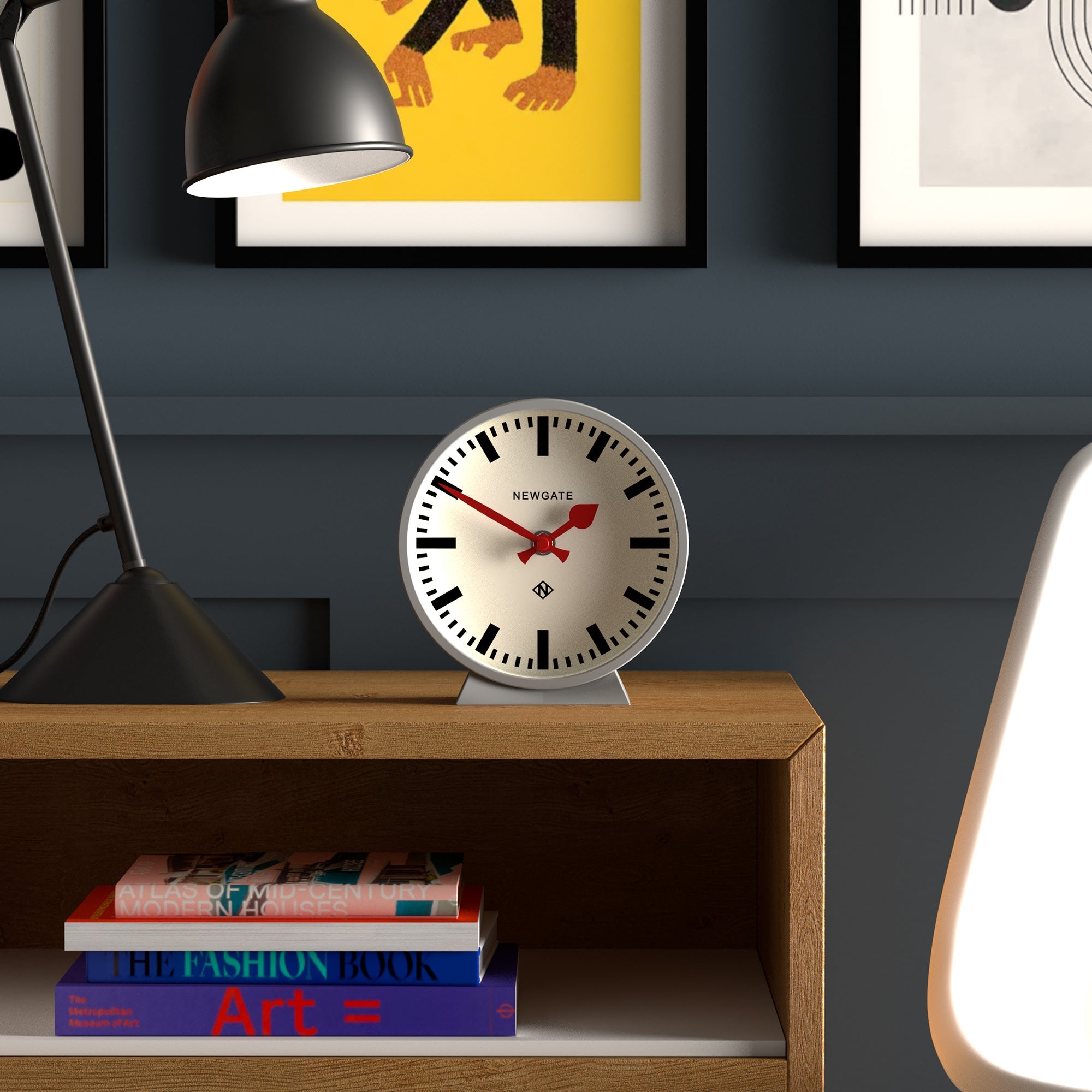 Newgate Railway Mantel Clock - Posh Grey - Desk Clocks