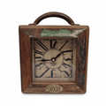 Small Recycle Square Table Clock - Antique - Desk Clocks