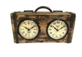 Table Clock - Brick Mould Dual Dial - Desk Clocks