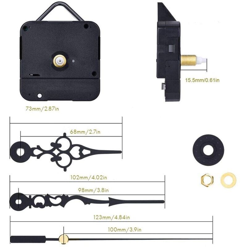 Quartz DIY Wall Clock Movement Mechanism - Battery Operated DIY Repair Parts - DIY Clock Movement Mechanisms