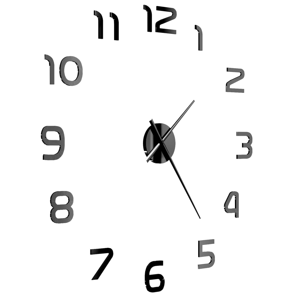 3D Wall Clock Modern Design - Black - Wall Clocks