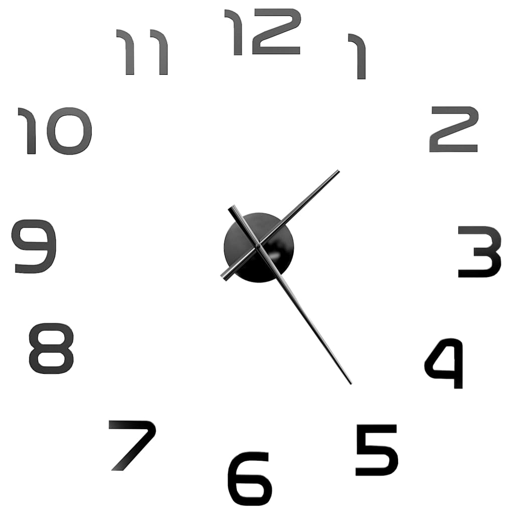3D Wall Clock Modern Design - Black - Wall Clocks