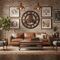 Artiss Wall Clock Large Retro Roman Numerals - Brown 60cm - Wall Clocks