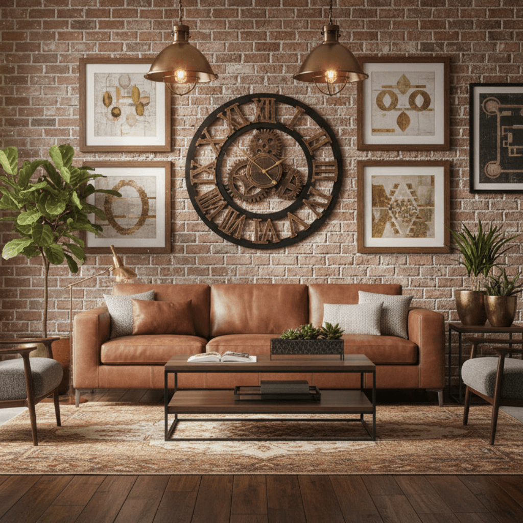 Artiss Wall Clock Large Retro Roman Numerals - Brown 60cm - Wall Clocks