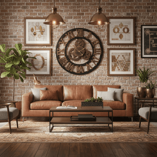 Artiss Wall Clock Large Retro Roman Numerals - Brown 60cm - Wall Clocks