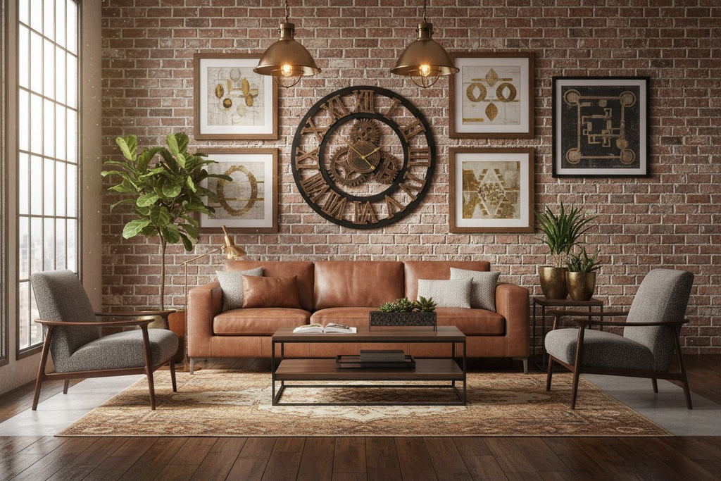 Artiss Wall Clock Large Retro Roman Numerals - Brown 80cm - Wall Clocks