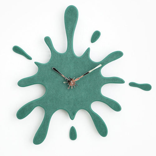 Creative Splatter Design Wall Clock - Green - Wall Clocks