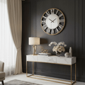 Decorative Beaded Mirrored Clock - Gold Beaded - Wall Clocks