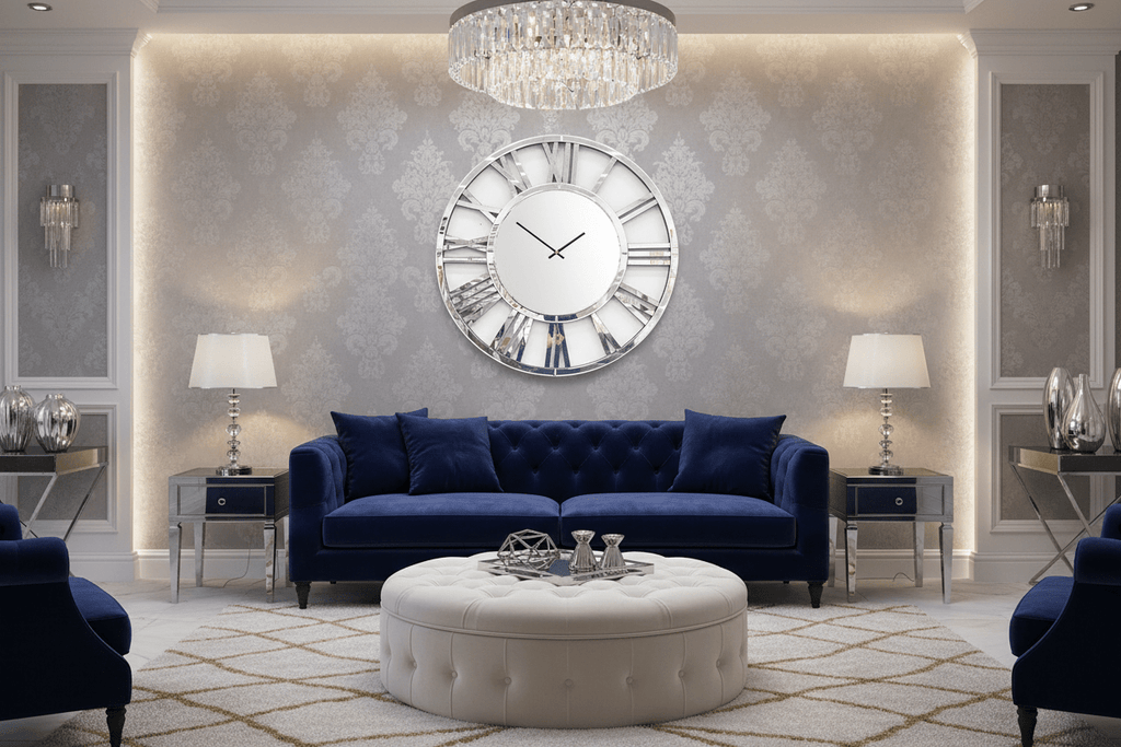 Decorative Mirror Clock - Silver - Wall Clocks | Infinity Clocks
