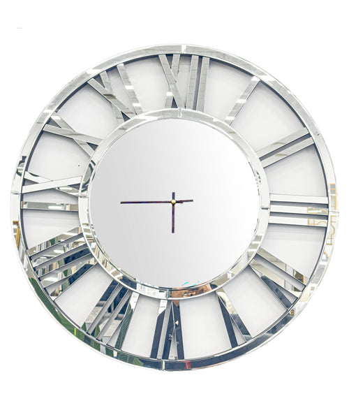 Decorative Mirror Clock - Silver - Wall Clocks | Infinity Clocks