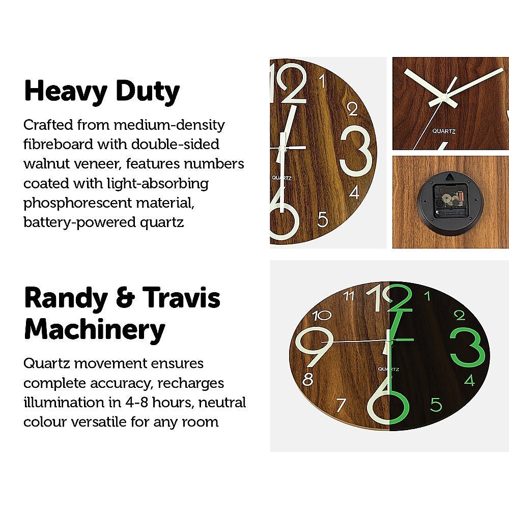 Glow In The Dark Wall Clock Luminous - Quartz Quiet - Wall Clocks