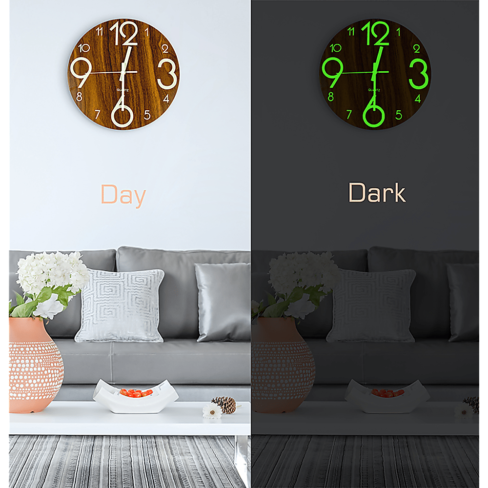 Glow In The Dark Wall Clock Luminous - Quartz Quiet - Wall Clocks