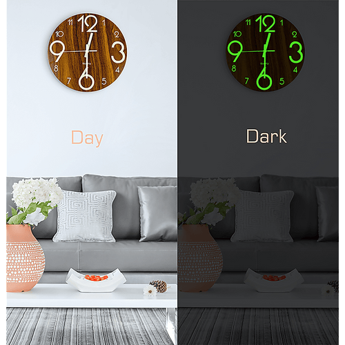 Glow In The Dark Wall Clock Luminous - Quartz Quiet - Wall Clocks