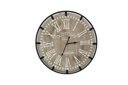 Industrial Wall Clock - Black and Natural - Wall Clocks