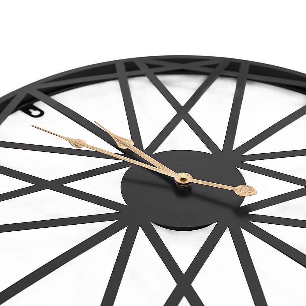 Large Metal Outdoor Wall Clock – Black - Wall Clocks