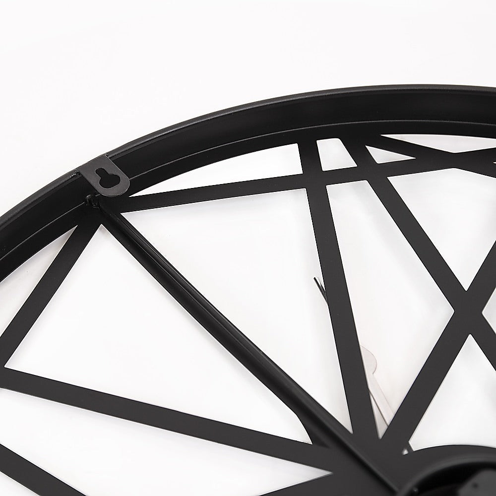 Large Metal Outdoor Wall Clock – Black - Wall Clocks