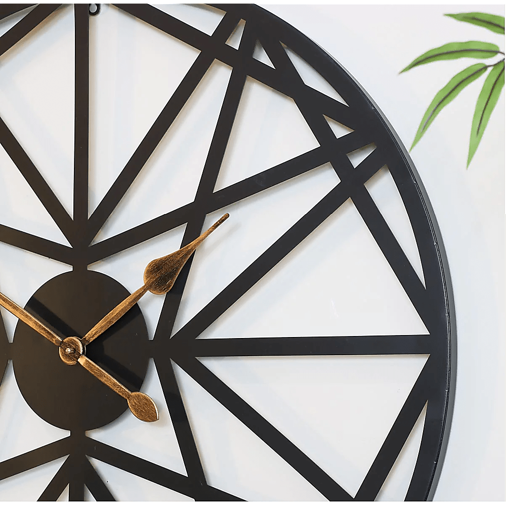 Large Metal Outdoor Wall Clock – Black - Wall Clocks