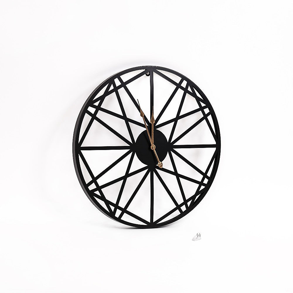 Large Metal Outdoor Wall Clock – Black - Wall Clocks